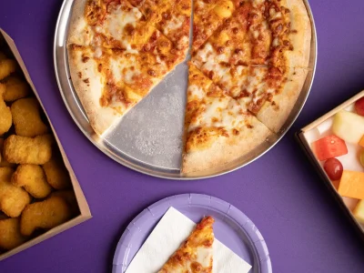 superpark party food menu pizza nuggets fruit